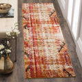 SAFAVIEH Monaco Collection Runner Rug - 22 x 10, Orange & Multi, Boho Chic Tribal Distressed Design, Non-Shedding & Easy Care,