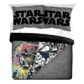 Jay Franco Star Wars Comic Queen Comforter & Sham Set - Kids Super Soft Bedding - Fade Resistant Microfiber (Official Star Wars