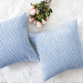 Home Brilliant Blue Throw Pillow Covers Set Supersoft Corduroy Decorative Pillow Covers Velvet Cushion Cover For Bed, 18X18 Inch