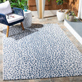 SAFAVIEH Courtyard Collection Area Rug - 3 Square, Ivory & Navy, Non-Shedding & Easy Care, Indoor/Outdoor & Washable-Ideal for 