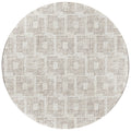 Addison Rugs Eleanor Aer31 Beige 8' X 8' Indoor Outdoor Round Rug, Easy Clean, Machine Washable, Non Shedding, Bedroom, Living Room, Dining Room, Kitchen, Patio Rug