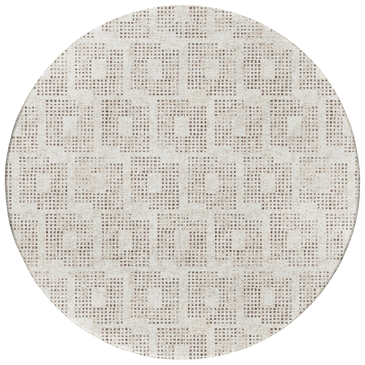 Addison Rugs Eleanor Aer31 Beige 8' X 8' Indoor Outdoor Round Rug, Easy Clean, Machine Washable, Non Shedding, Bedroom, Living Room, Dining Room, Kitchen, Patio Rug