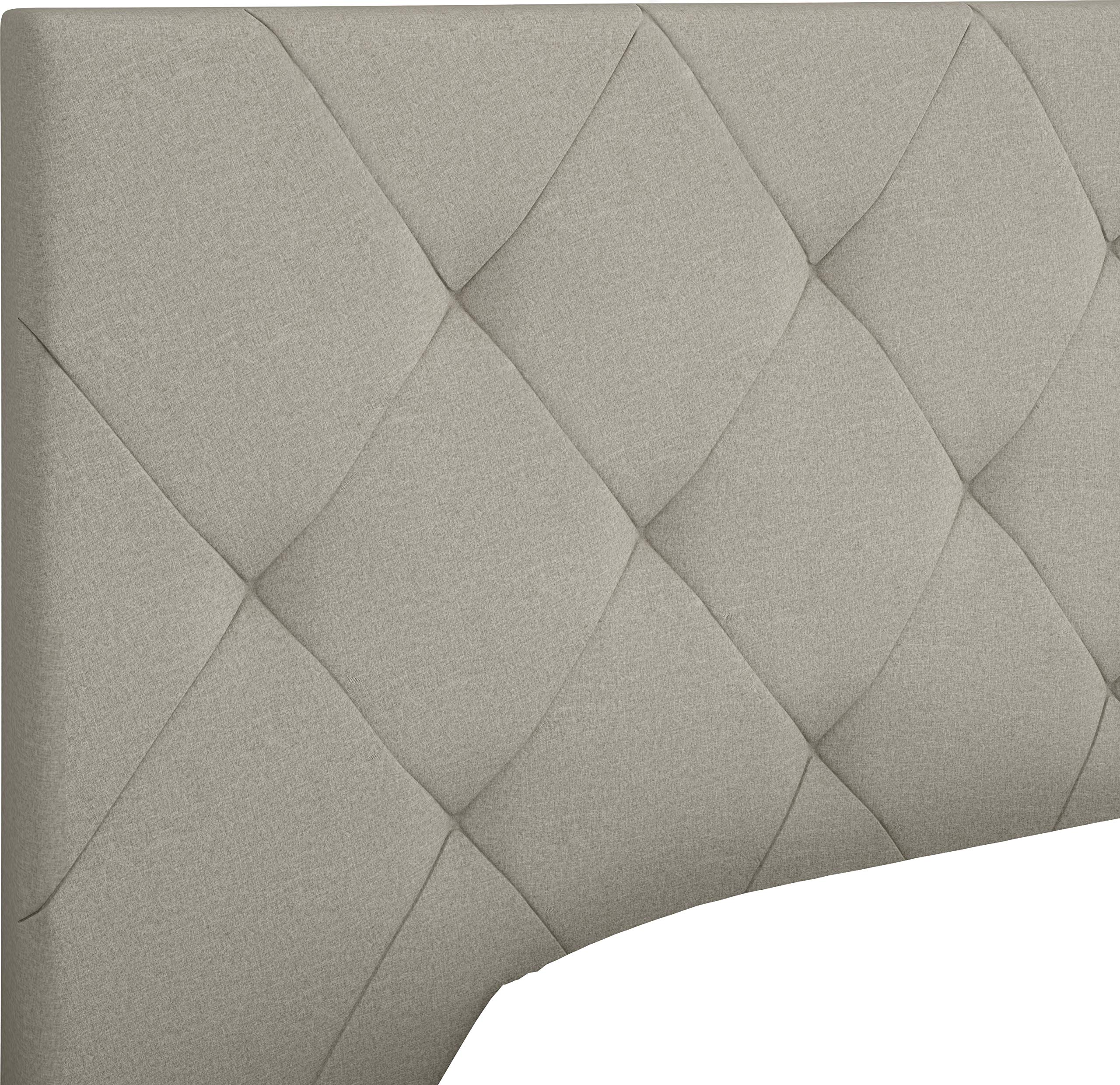 Boyd Sleep Chloe Upholstered Button Tufted Platform Bed Frame Mattress Foundation With Headboard And Strong Wood Slat Supports: Linen, Eggshell, Full (Ches962Db)