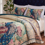 Barefoot Bungalow Eden Peacock Quilt Set, 2-Piece Twin/Twin Xl, Ecru