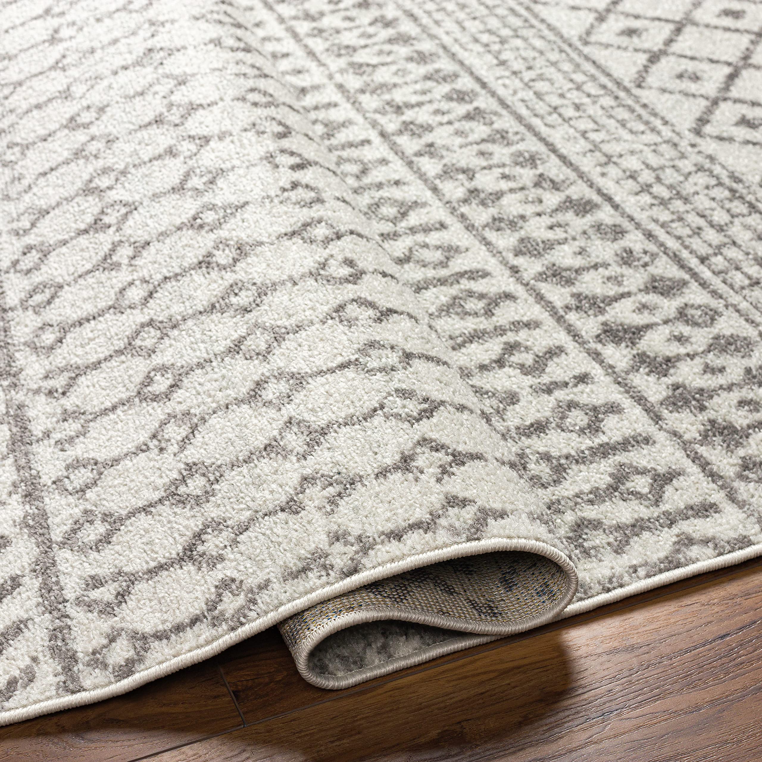 Livabliss Chester Boho Moroccan Area Rug, 6'7'' X 9', Cream/Charcoal