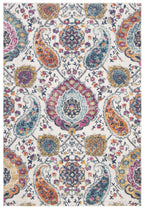 Safavieh Madison Collection Accent Rug - 4' X 6', Cream & Multi, Boho Chic Glam Paisley Design, Non-Shedding & Easy Care, Ideal