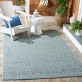 Safavieh Courtyard Collection 6'7' Square Grey/Aqua Cy8235 Indoor/ Outside Waterproof Easy Cleansingpatio Backyard Mudroom Area Mat