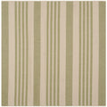 SAFAVIEH Courtyard Collection Area Rug - 5'3'' Square, Beige & Sweet Pea, Stripe Design, Non-Shedding & Easy Care, Indoor/Outdoo