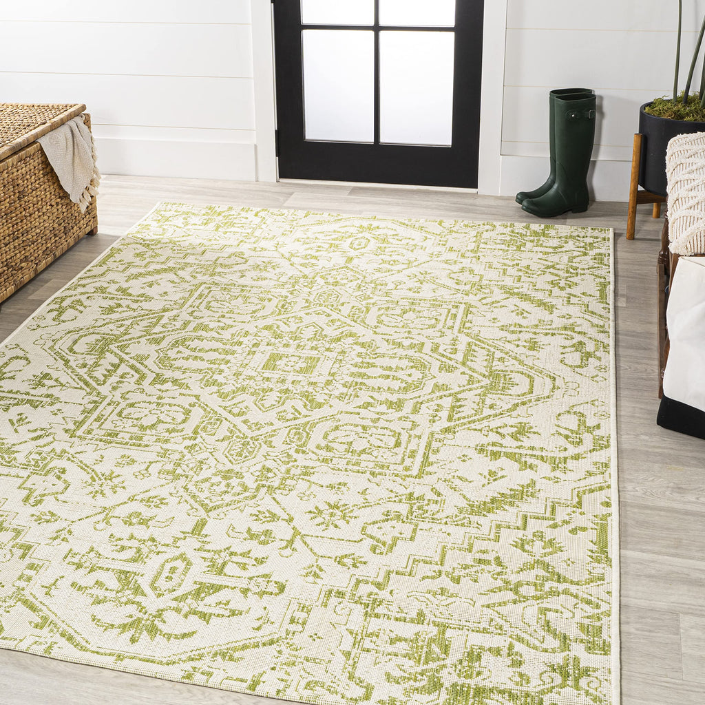 Jonathan Y Smb105E-3 Estrella Bohemian Medallion Textured Weave Indoor Outdoor Area Rug, Coastal Traditional Transitional Easy C