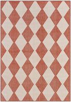 Nourison Positano Indoor/Outdoor Terracotta 4' X 6' Area Rug, Easy Cleaning, Non Shedding, Bed Room, Living Room, Dining Room, Backyard, Deck, Patio (4X6)