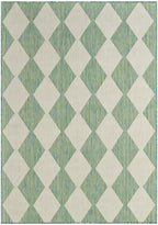 Nourison Positano Indoor/Outdoor Blue Green 4' X 6' Area Rug, Easy Cleaning, Non Shedding, Bed Room, Living Room, Dining Room, Backyard, Deck, Patio (4X6)