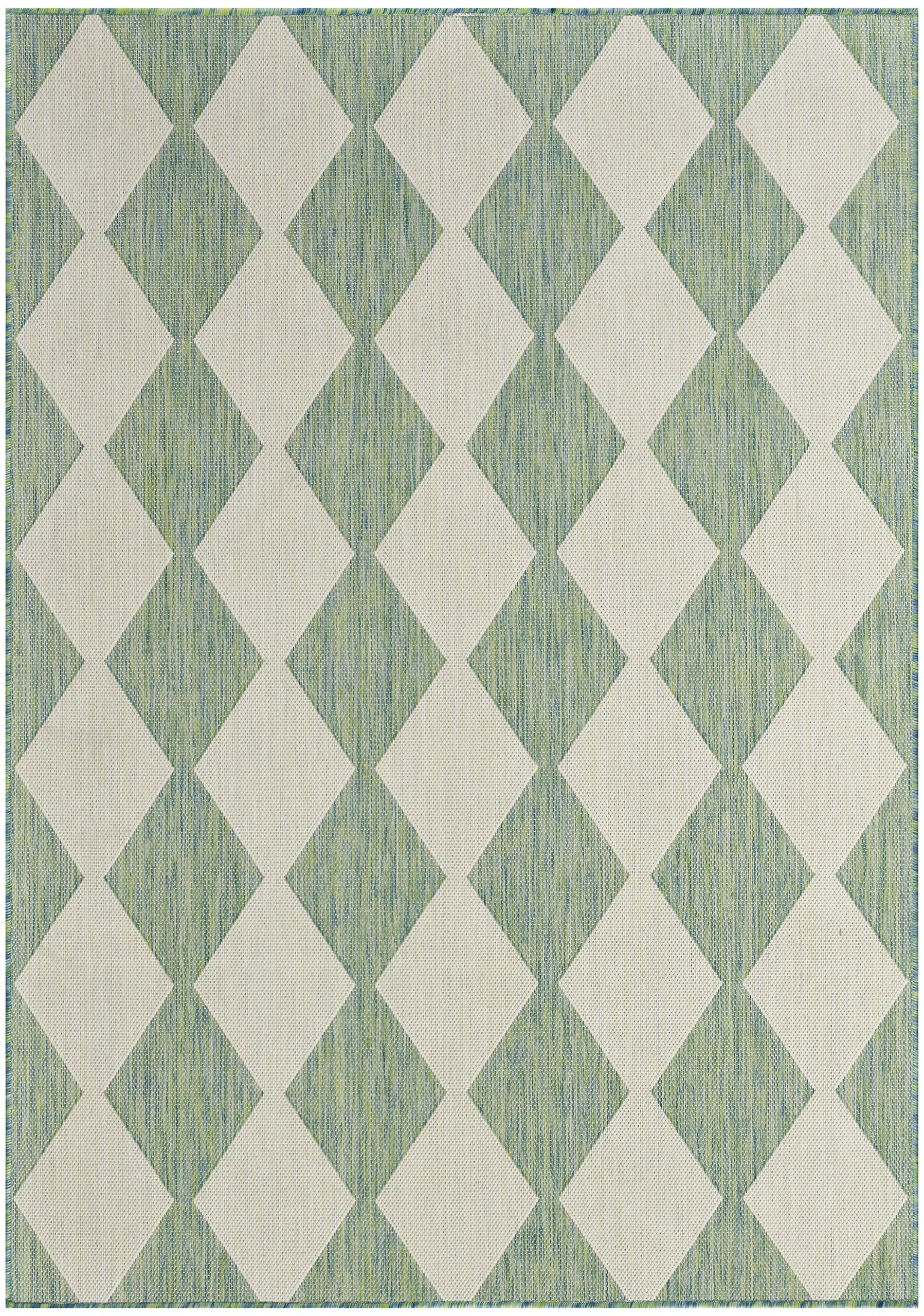 Nourison Positano Indoor/Outdoor Blue Green 4' X 6' Area Rug, Easy Cleaning, Non Shedding, Bed Room, Living Room, Dining Room, Backyard, Deck, Patio (4X6)