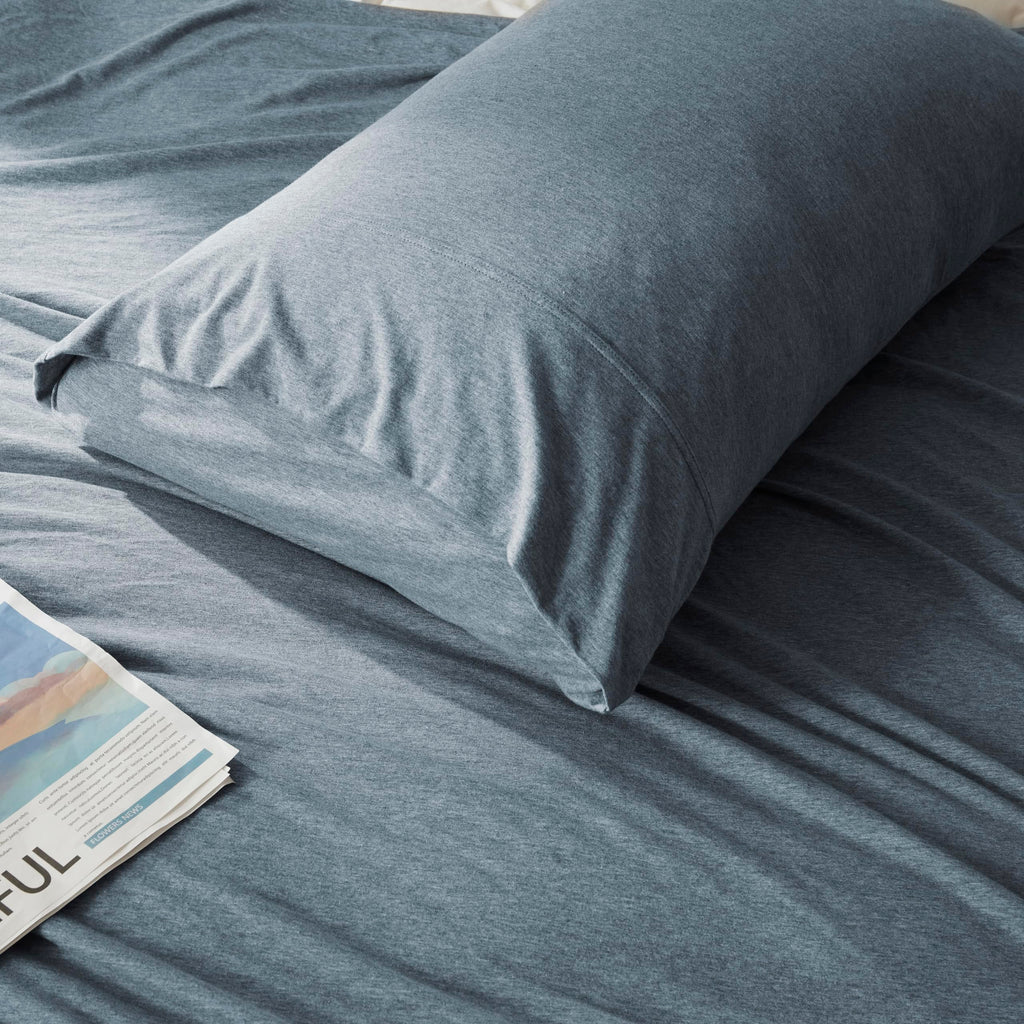 H Household 100% Cotton King Size Pillowcase, Light Weight, Comfortable, Super Soft, Set Of 2, Blue Gray (20''X36'', Envelope Cl