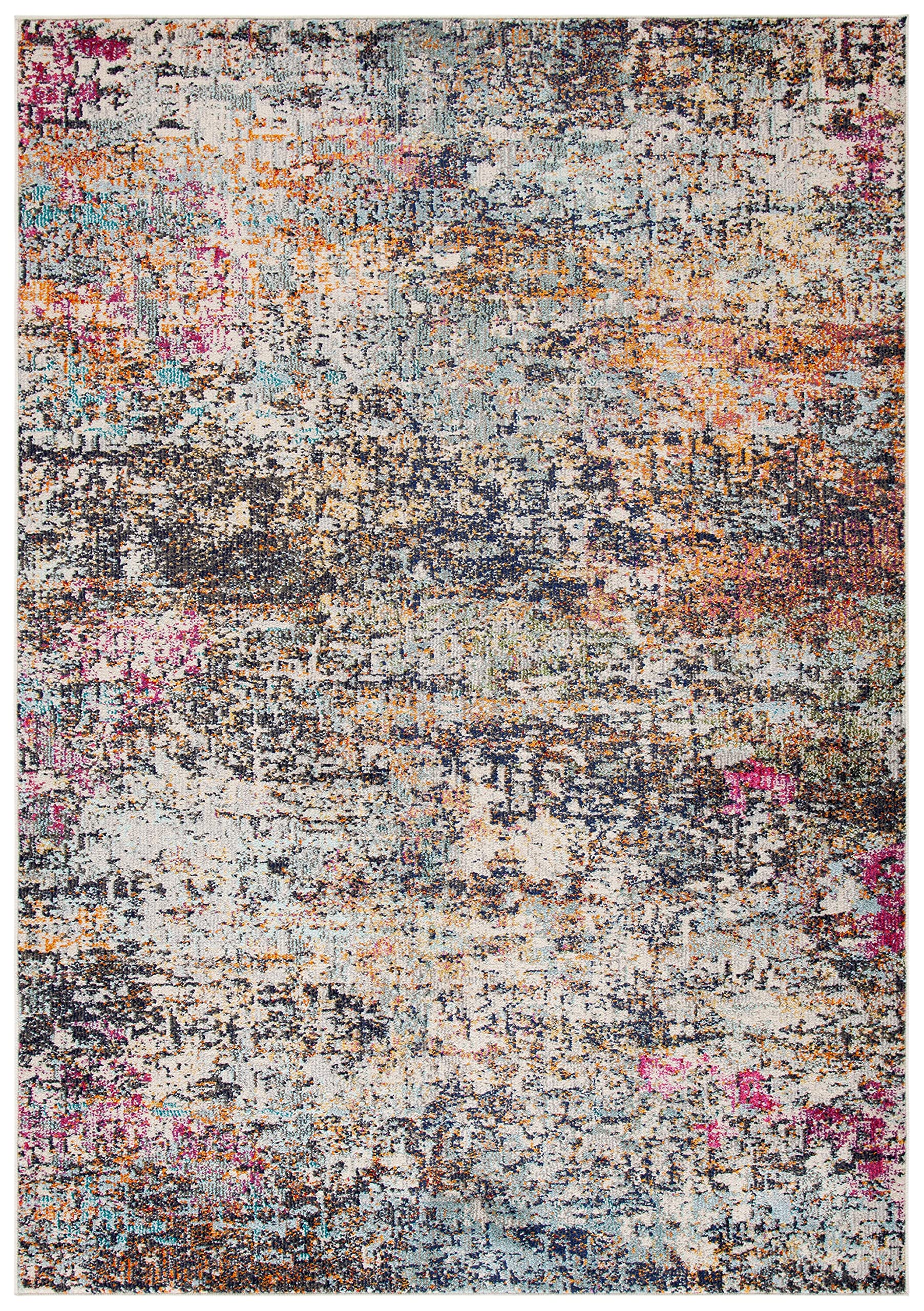 SAFAVIEH Madison Collection Accent Rug - 22 x 4, Black & Gold, Modern Abstract Design, Non-Shedding & Easy Care, Ideal for Hig