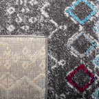 Safavieh Amsterdam Collection Accent Rug - 4' X 6', Dark Grey & Ivory, Moroccan Boho Design, Non-Shedding & Easy Care, Ideal For