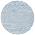 Safavieh Courtyard Collection 5'3' Round Blue/Navy Cy8235 Indoor/ Outside Waterproof Easy Cleansingpatio Backyard Mudroom Area Mat