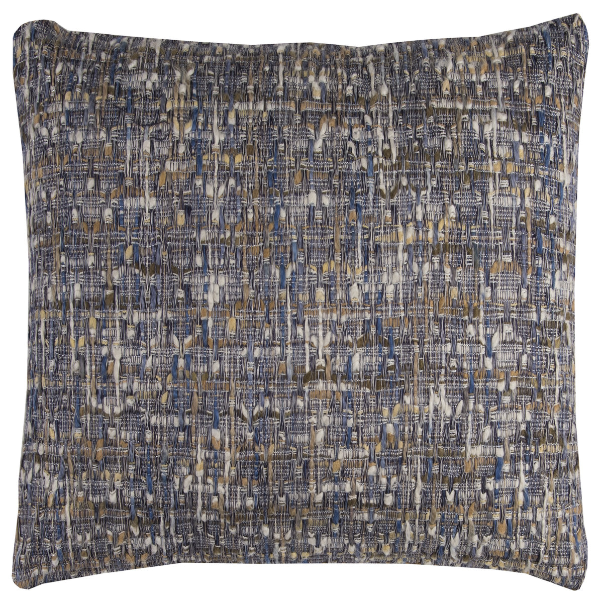 Rizzy Home | T12277 | Poly Fill Decorative Pillow | 22&quot;x22&quot; Blue/Yellow/White Heathered