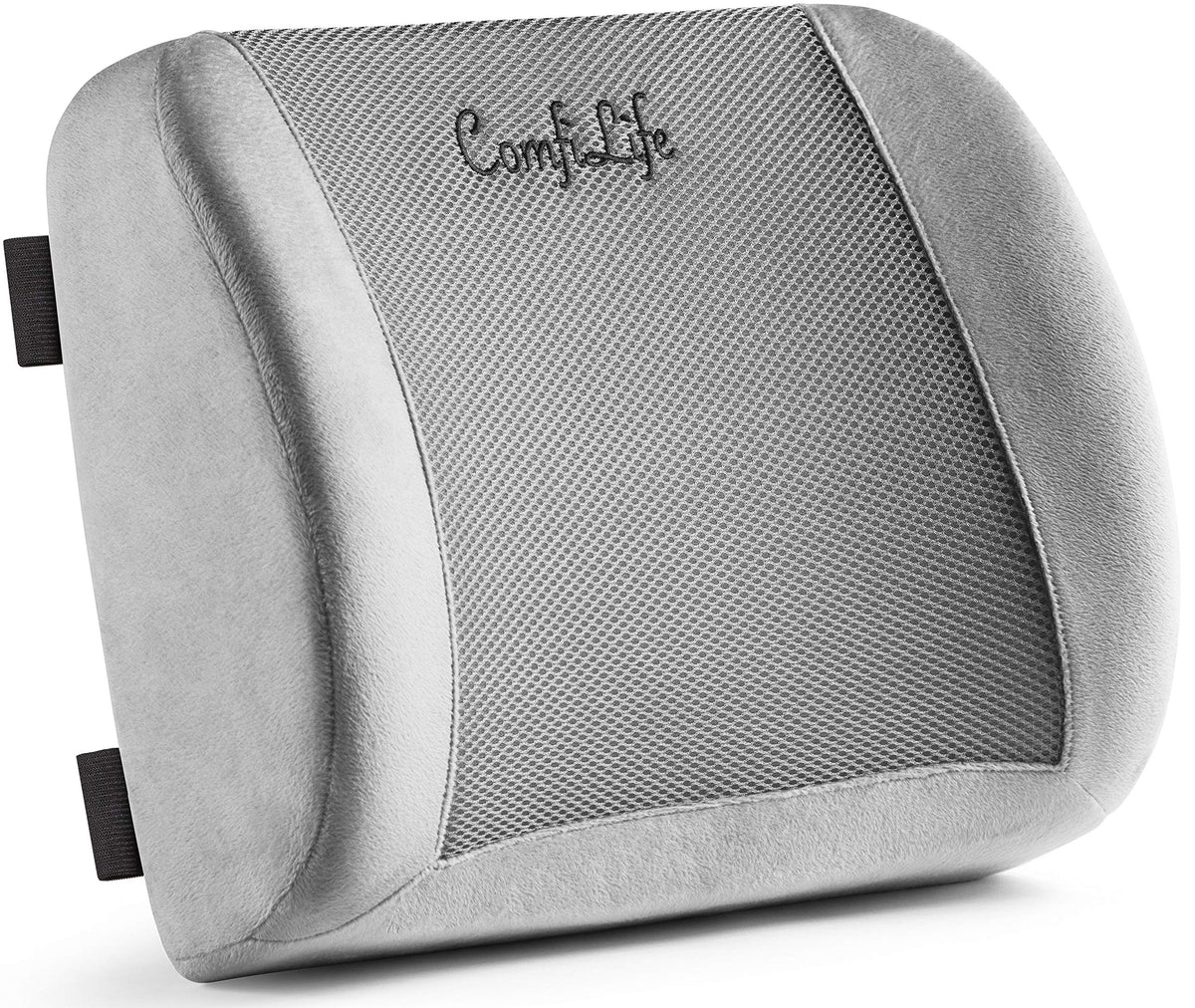 ComfiLife Lumbar Support Back Pillow Office Chair and Car Seat Cushion - Memory Foam with Adjustable Strap and Breathable 3D Mes