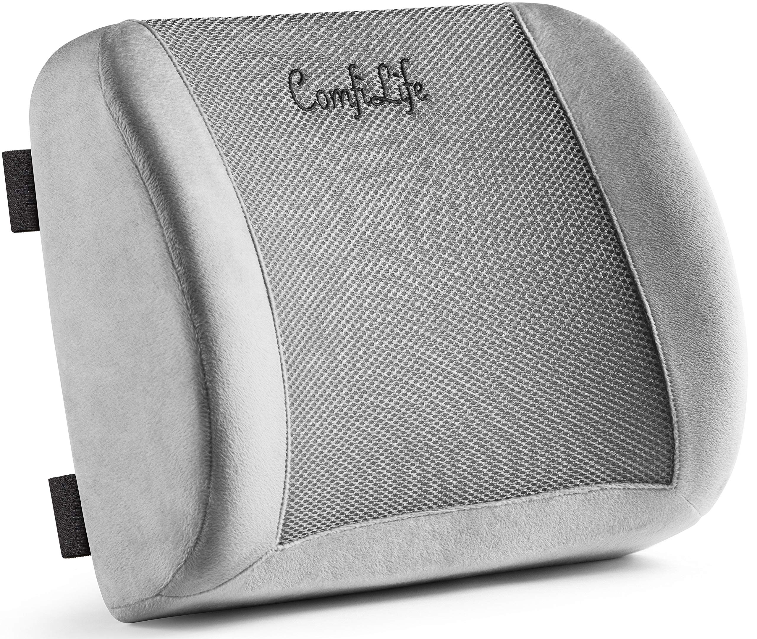 ComfiLife Lumbar Support Back Pillow Office Chair and Car Seat Cushion - Memory Foam with Adjustable Strap and Breathable 3D Mes