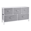 Amazon Basics Extra Wide Sturdy Fabric 5-Drawer Storage Organizer Unit for Closet, White