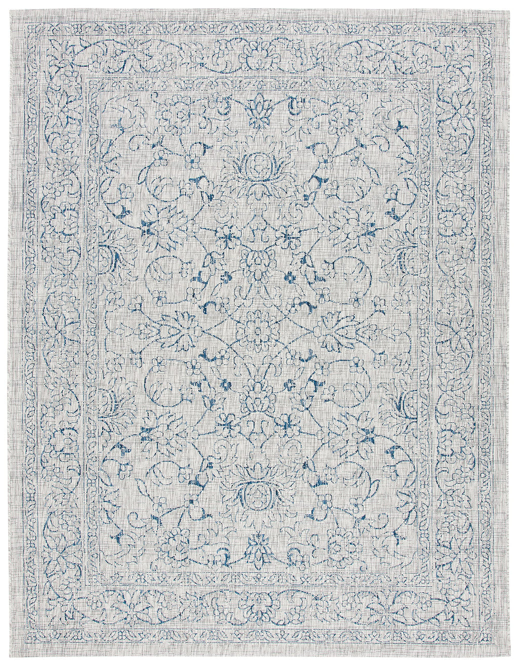 Safavieh Courtyard Collection 6'7' X 9'6' Grey/Navy Cy8680 Indoor/ Outdoor Patio Backyard Mudroom Area Rug