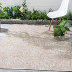Fh Home Flat Woven Outdoor Rug - Waterproof, Easy To Clean, Stain Resistant - Premium Polypropylene Yarn - Modern Geometric - Pa