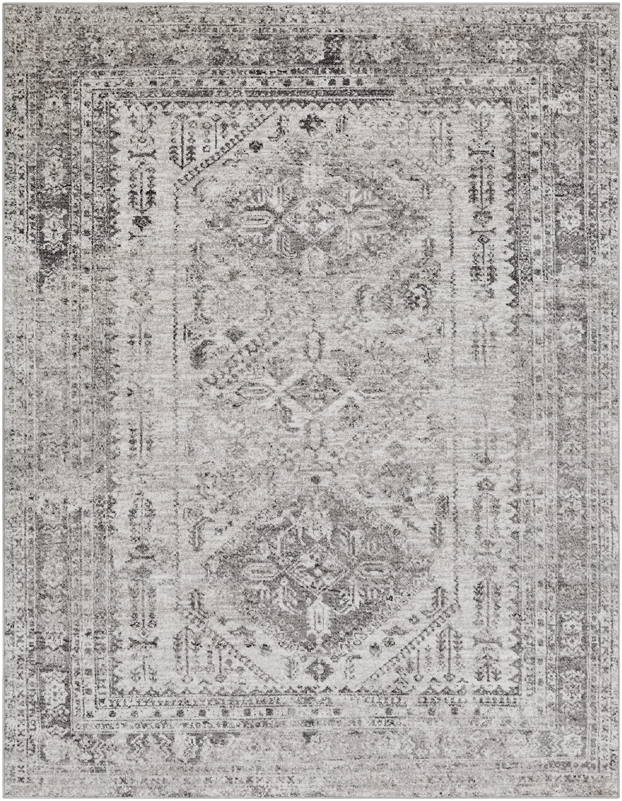 Livabliss Desta Vintage Oriental Area Rug,7'10'' X 10'2'',Charcoal