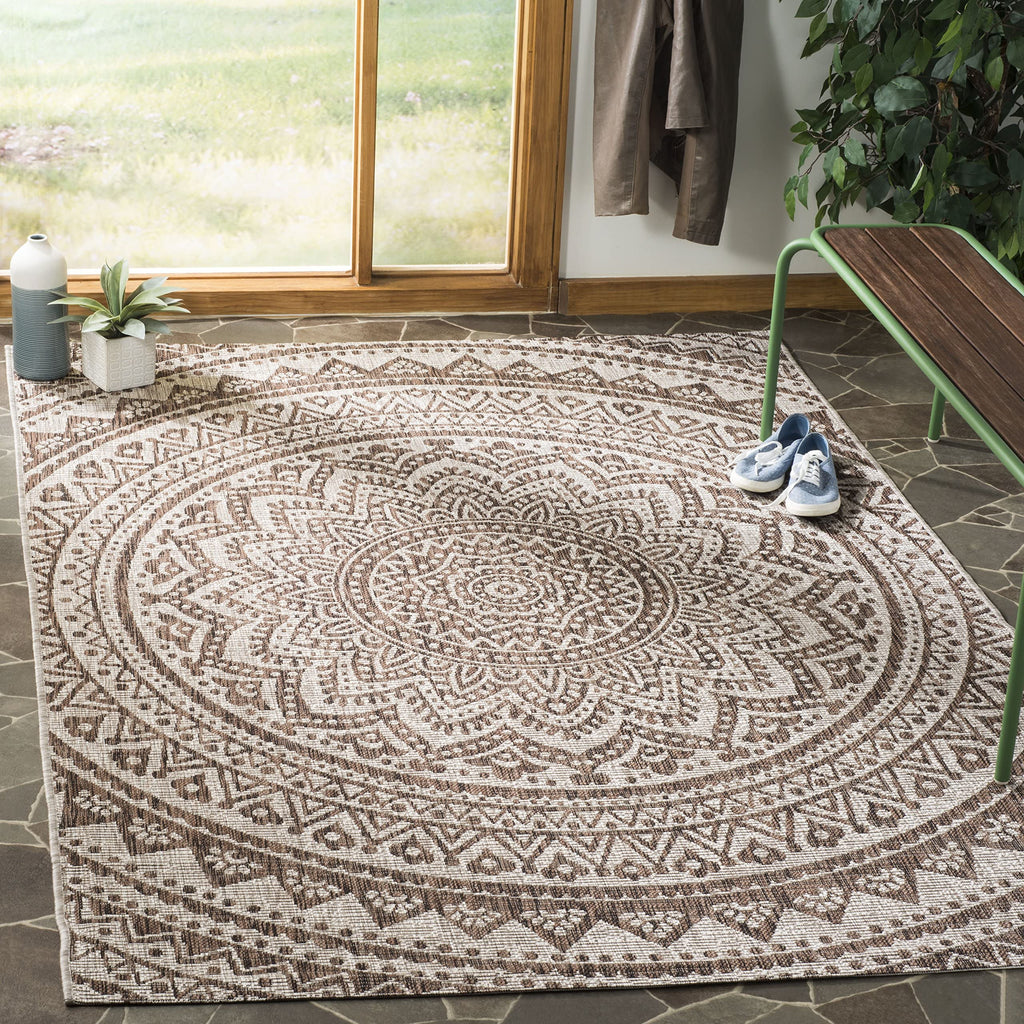 Safavieh Courtyard Collection 32.4' X 60' Beige/Brown Cy8734 Indoor/ Outdoor Patio Backyard Mudroom Area Rug