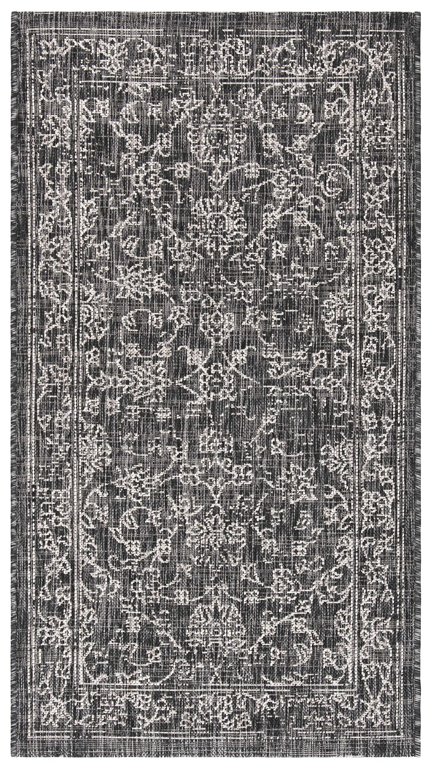 Safavieh Courtyard Collection 2' X 3'7' Black/Ivory Cy8680 Indoor/ Outdoor Waterproof Easy Cleaning Patio Backyard Mudroom Acce