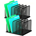 Kuntine.B Desk File Organizer 5 Upright Mesh Desktop Organizer File Sorter Office Organization File Holder for Home, Office & Cl