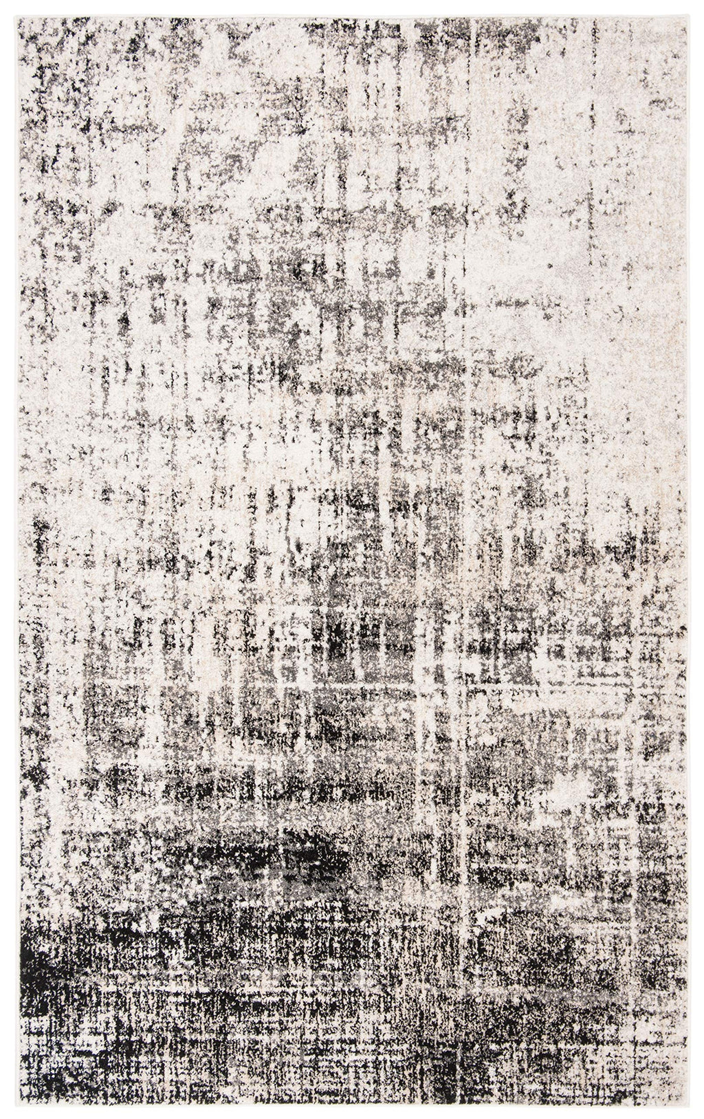 Safavieh Adirondack Collection Area Rug - 5'1'' X 7'6'', Silver & Black, Modern Abstract Design, Non-Shedding & Easy Care, Ideal
