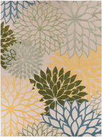 Nourison Aloha Indoor/Outdoor Green Multicolor 12' X 15' Area Rug, Easy Cleaning, Non-Shedding, Bed Room, Living Room, Dining Room, Backyard, Patio, Deck (12X15)