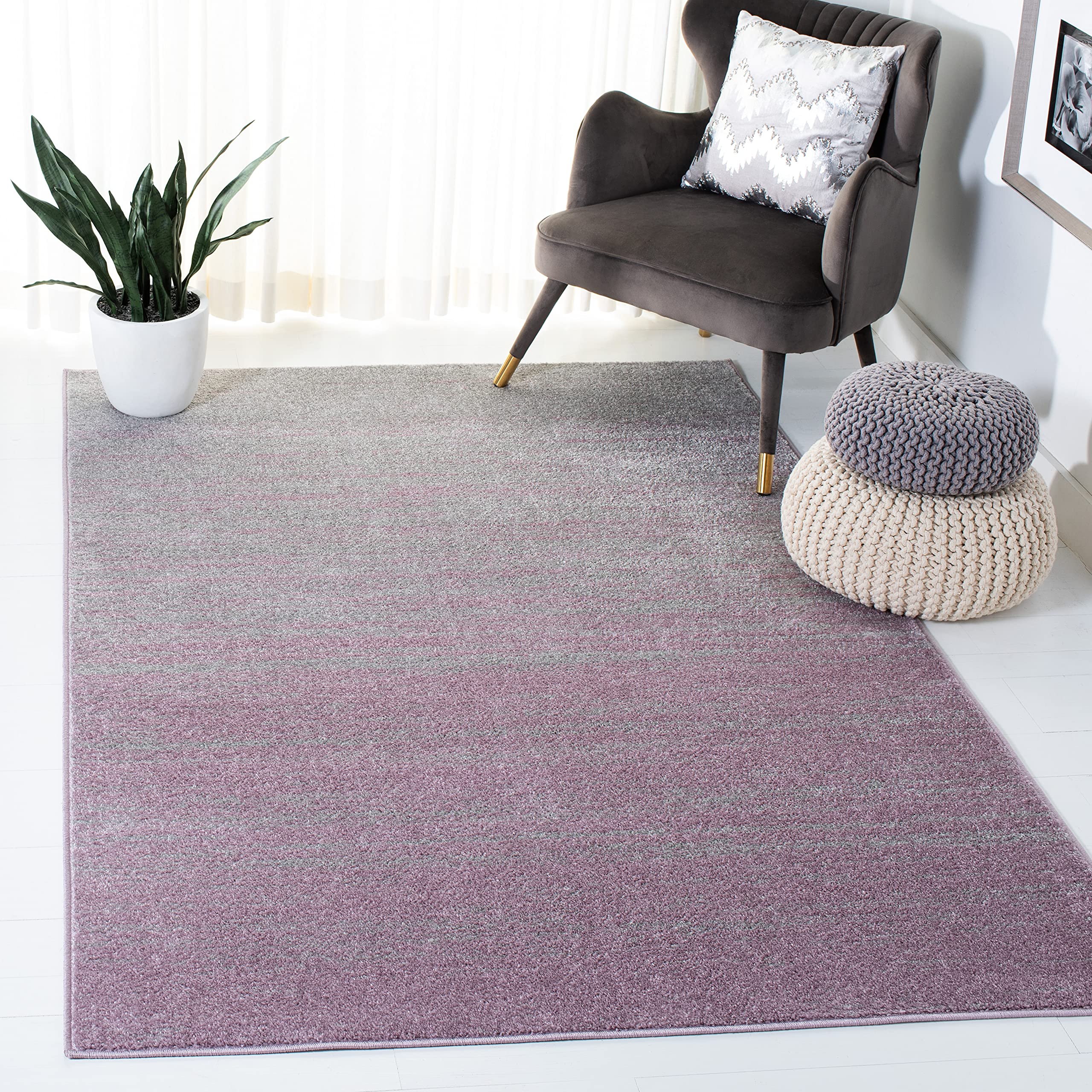 SAFAVIEH Adirondack Collection Accent Rug - 3 x 5, Purple & Green, Modern Ombre Design, Non-Shedding & Easy Care, Ideal for Hi