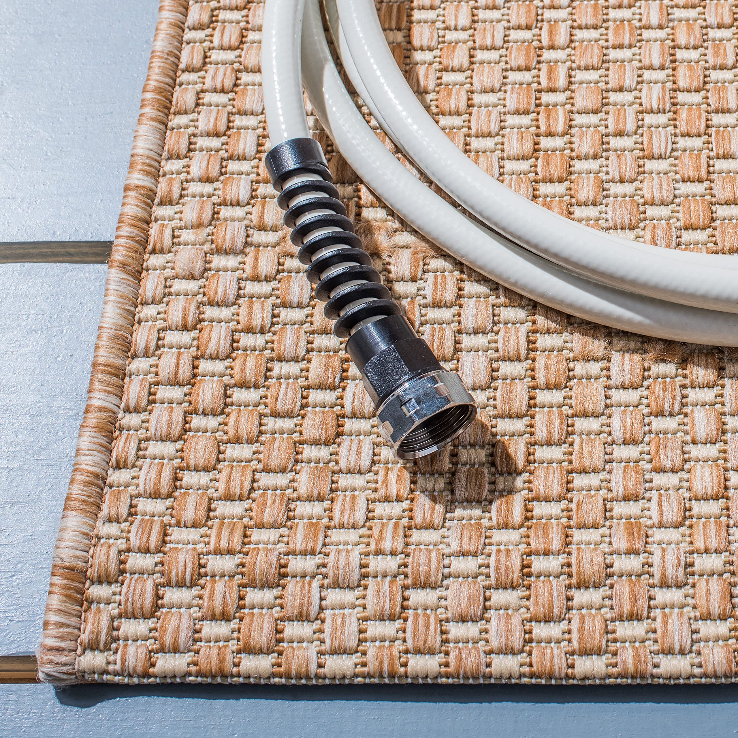 Safavieh Courtyard Collection Accent Rug - 2'3' X 5', Natural & Cream, Non-Shedding & Easy Care, Indoor/Outdoor & Washable-Ideal For Patio, Backyard, Mudroom (Cy8521-03012)