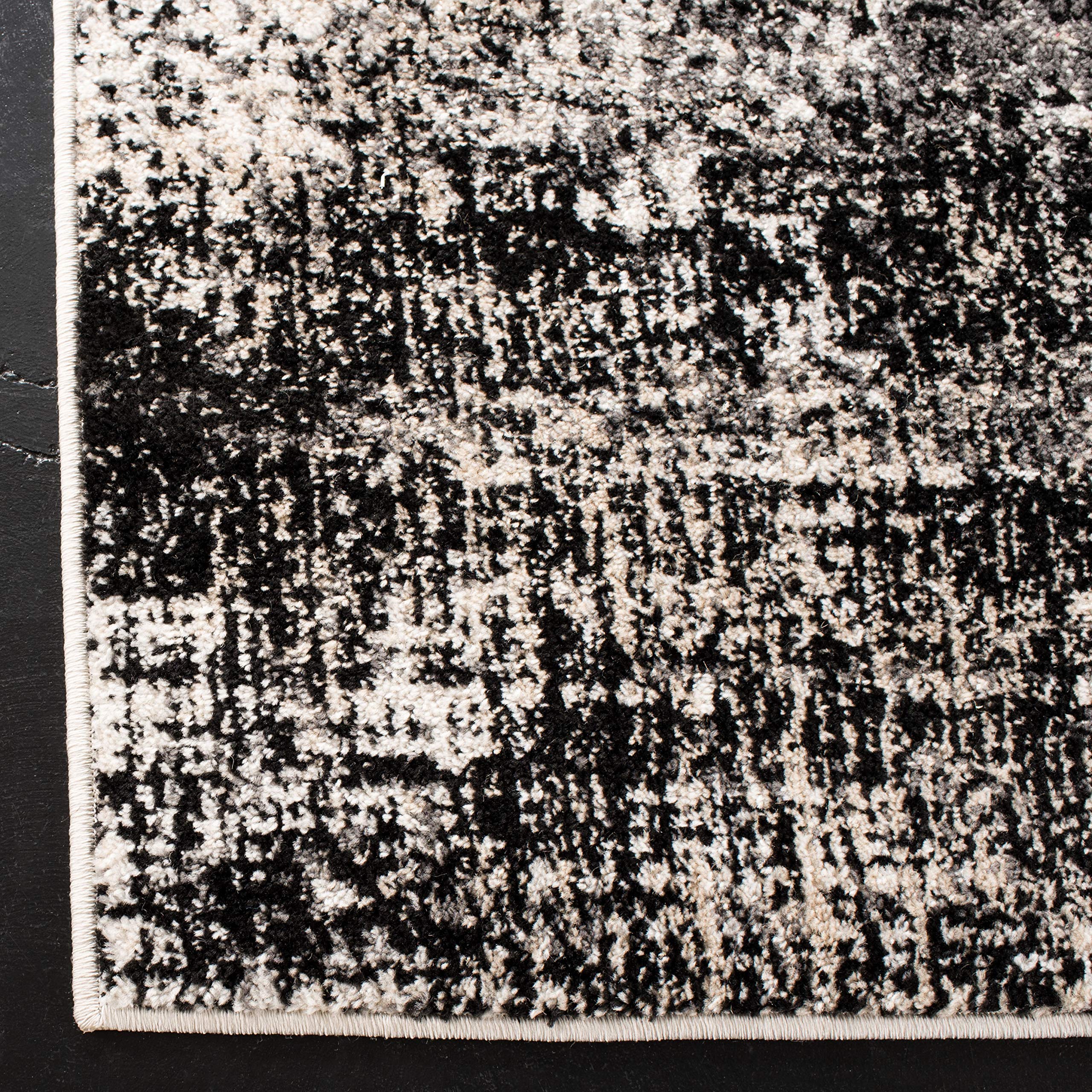 Safavieh Adirondack Collection Runner Rug - 2'6'' X 6', Silver & Black, Modern Abstract Design, Non-Shedding & Easy Care, Ideal