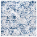 SAFAVIEH Amelia Collection 67 Square Navy / Grey ALA705N Modern Abstract Non-Shedding Living Room Bedroom Area Rug