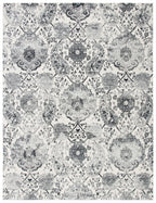 Safavieh Madison Collection Area Rug - 8' X 10', Cream & Silver, Boho Chic Glam Paisley Design, Non-Shedding & Easy Care, Ideal