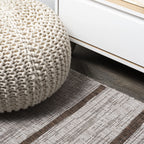 Jonathan Y Smb125A-210 Colonia Berber Stripe Indoor Outdoor Area-Rug, Contemporary, Modern, Bohemian Easy-Cleaning,Bedroom,Kitchen,Backyard,Patio,Non Shedding, Beige/Brown, 2 X 10