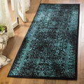 SAFAVIEH Adirondack Collection Area Rug - 26 x 18 Runner, Black/Teal, Geometric Design, Ideal for High Traffic Areas in Living