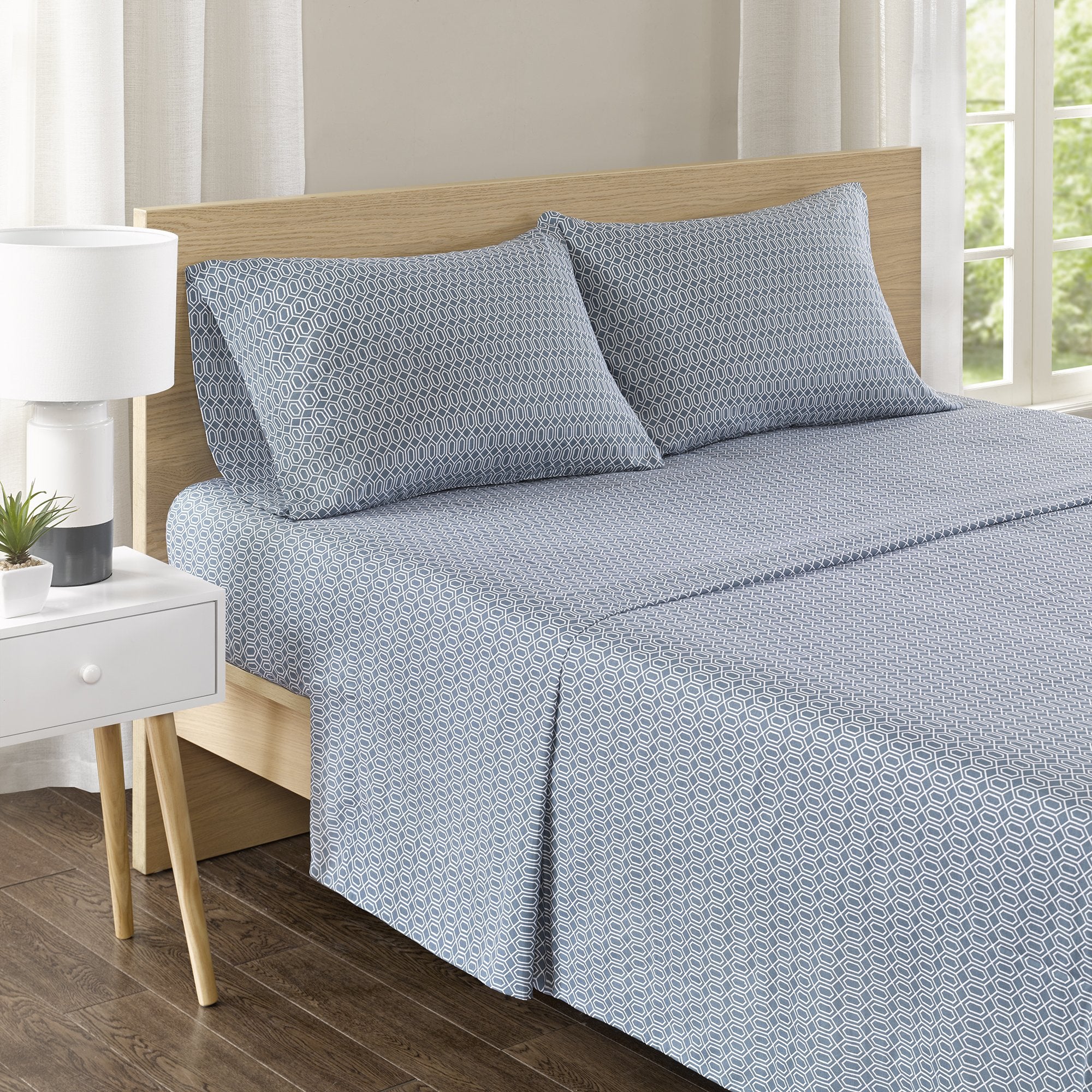 Comfort Spaces 100% Cotton Sheets Twin Xl, Breathable, Naturally Cool Cotton Sheets, Soft Cotton Bed Sheets With 14 Elastic Pock