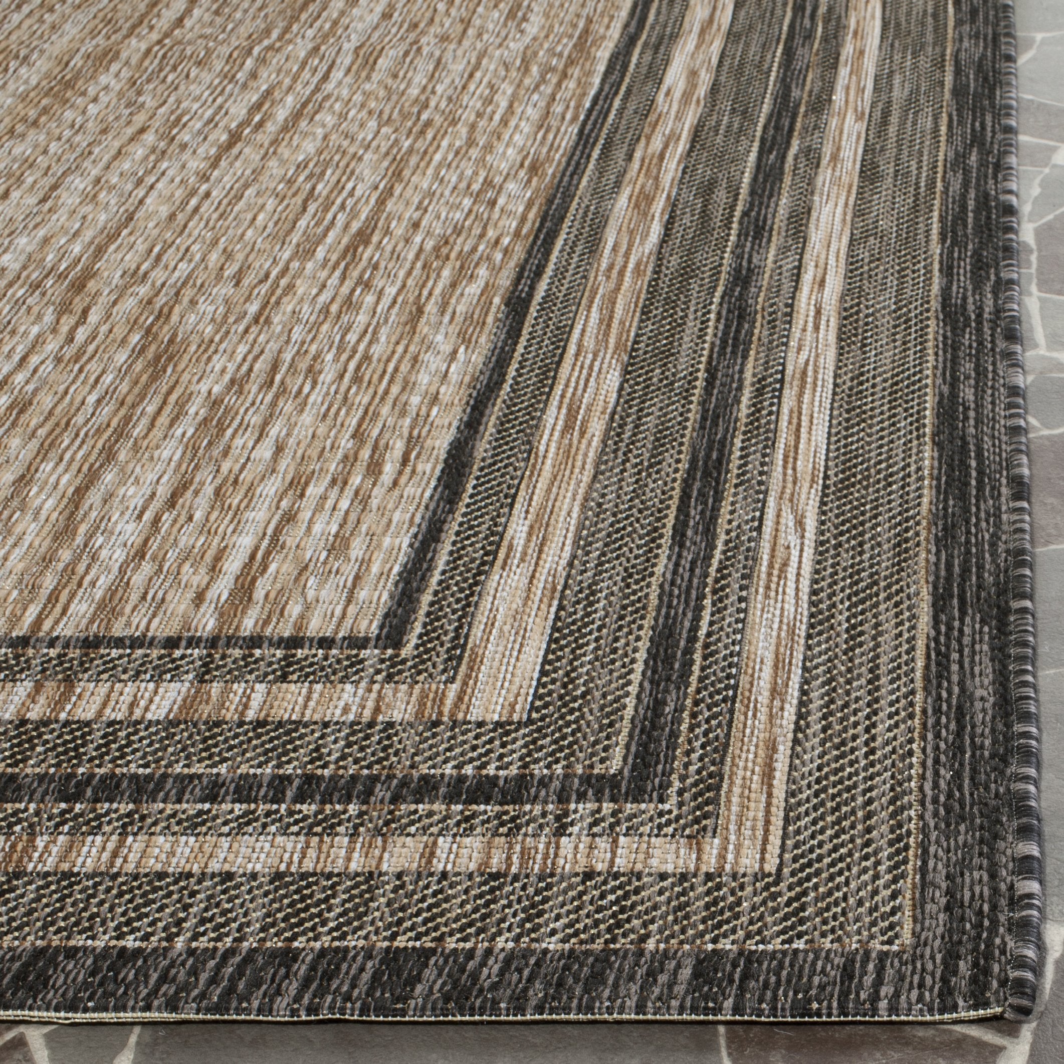 Safavieh Courtyard Collection 2'3' X 14' Natural / Black Cy8475 Indoor/ Outdoor Patio Backyard Mudroom Runner Rug