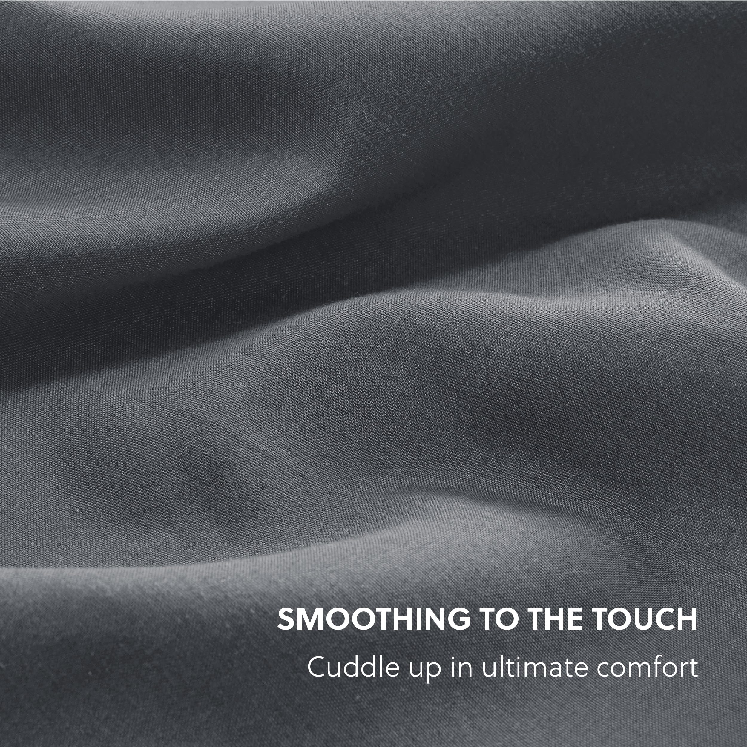 Bedsure King Fitted Sheet Grey - Fitted Sheet King Size For Mattress Up To 14 Inches, Extra Soft Brushed Microfiber, Wrinkle & Fade Resistant(King, Dark Grey)