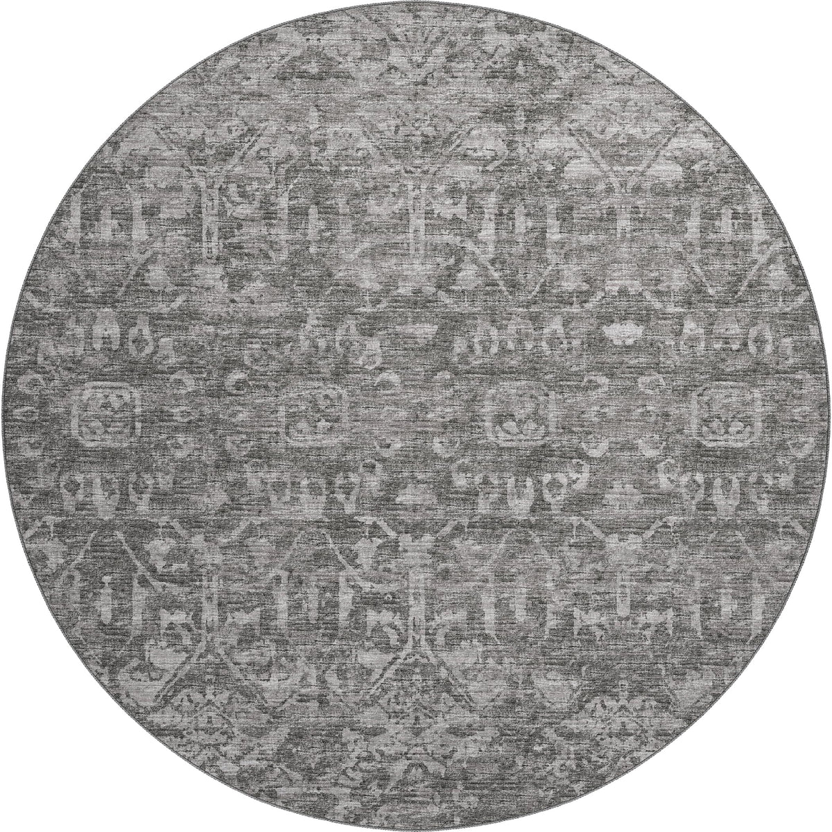 Aberdeen Ab1 Gray 8' X 8' Round Rug