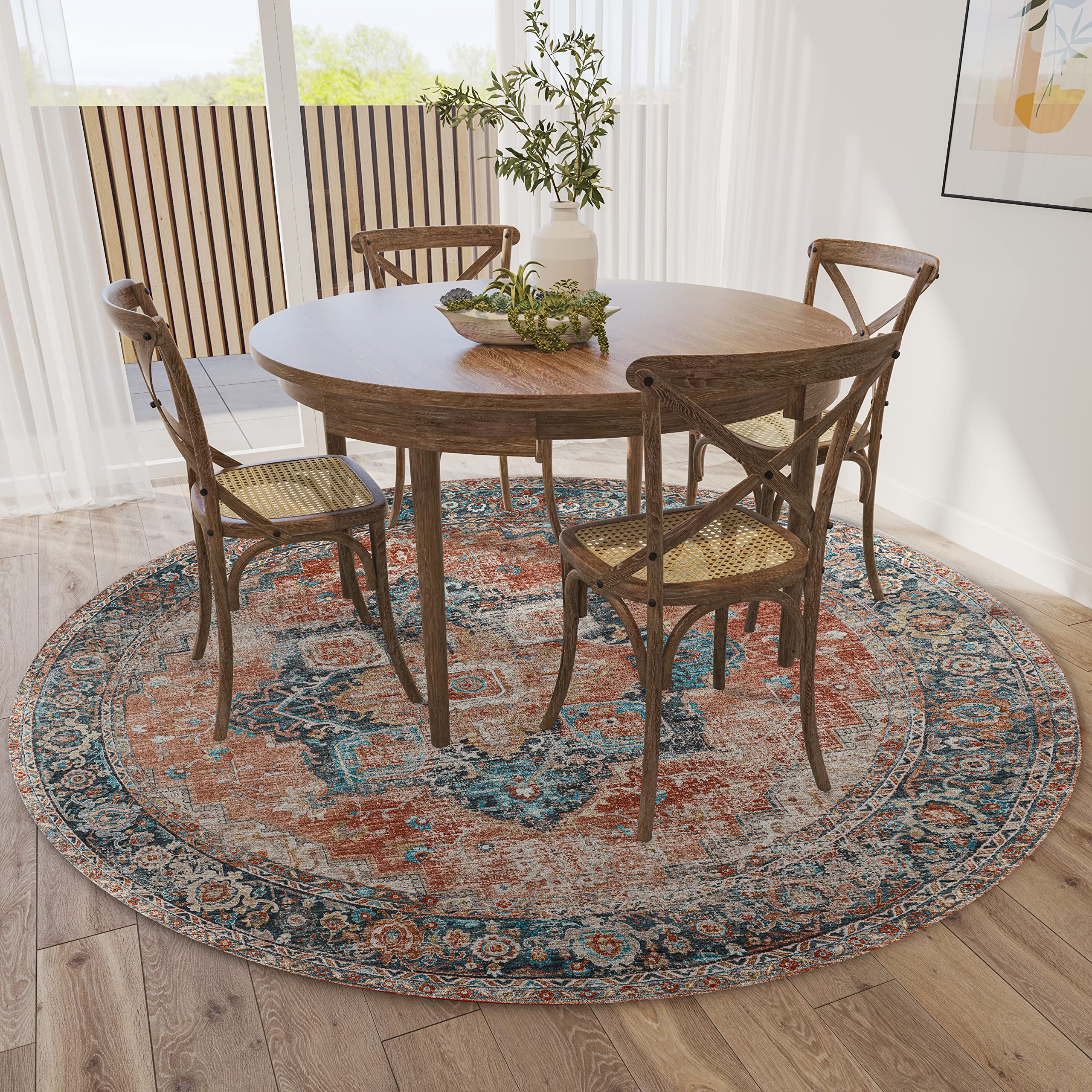 Dalyn Rugs Jericho Jc2 Spice 6' X 6' Rectangle Soft Round Rug, Easy Clean, Non Shedding, Bedroom, Entry, Living Room, Dining Room, Kitchen Rug