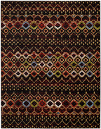 Safavieh Amsterdam Collection X-Large Area Rug - 12' X 18', Black & Multi, Moroccan Boho Design, Non-Shedding & Easy Care, Ideal
