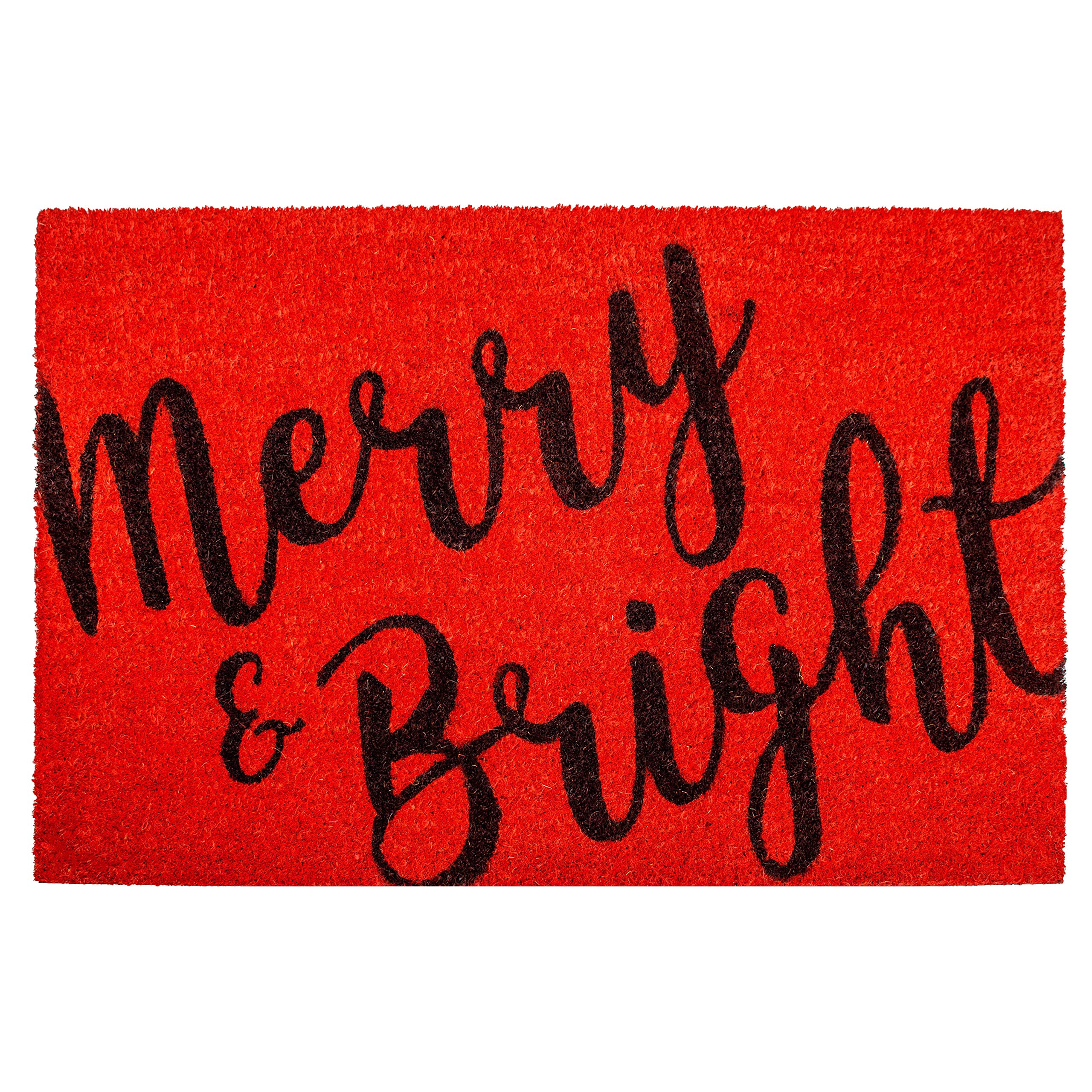 Calloway Mills 104972436 Merry & Bright Doormat, 24' X 36', Red/Black