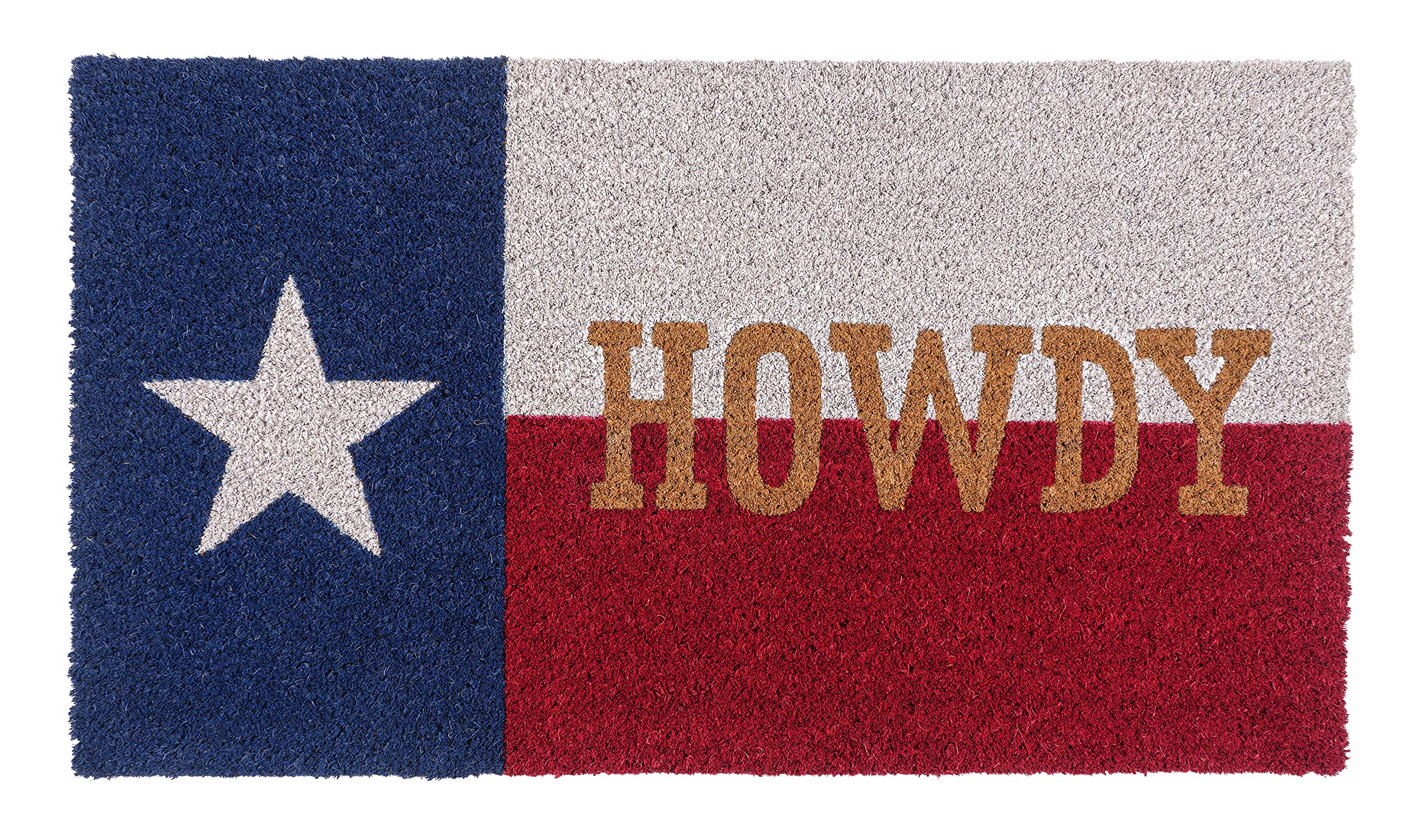 KAF Home Howdy Texas Coir Doormat with Heavy-Duty, Weather Resistant, Non-Slip PVC Backing | 17 by 30 Inches, 0.6 Inch Pile Heig
