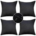 Demetex Black Outdoor Pillow Covers 18X18 Waterproof Linen Throw Pillow Covers Soft Pillow Cases For Sofa Bed And Patio Furnitur