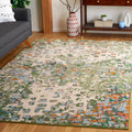 SAFAVIEH Monaco Collection Area Rug - 3 x 5, Sage & Rust, Abstract Watercolor Design, Non-Shedding & Easy Care, Ideal for High
