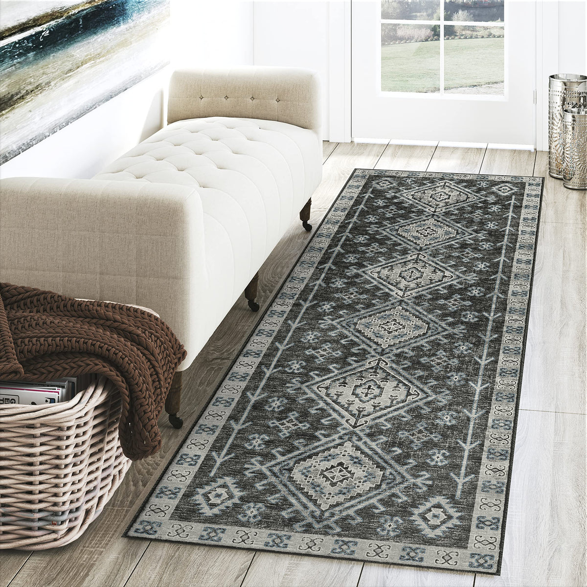 Dalyn Rugs Brisbane Br2 Aztec Medalion Midnight 2'3&quot; X 7'6&quot;